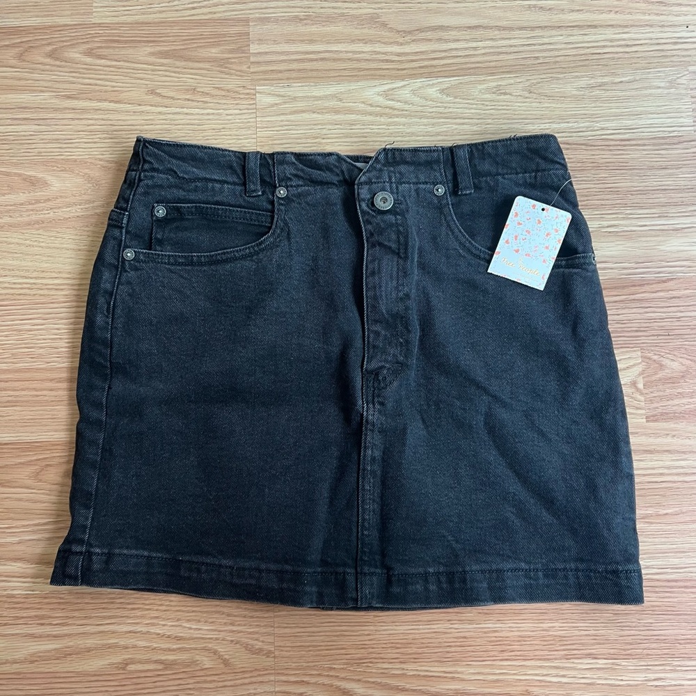 Free People Black Mini Skirt